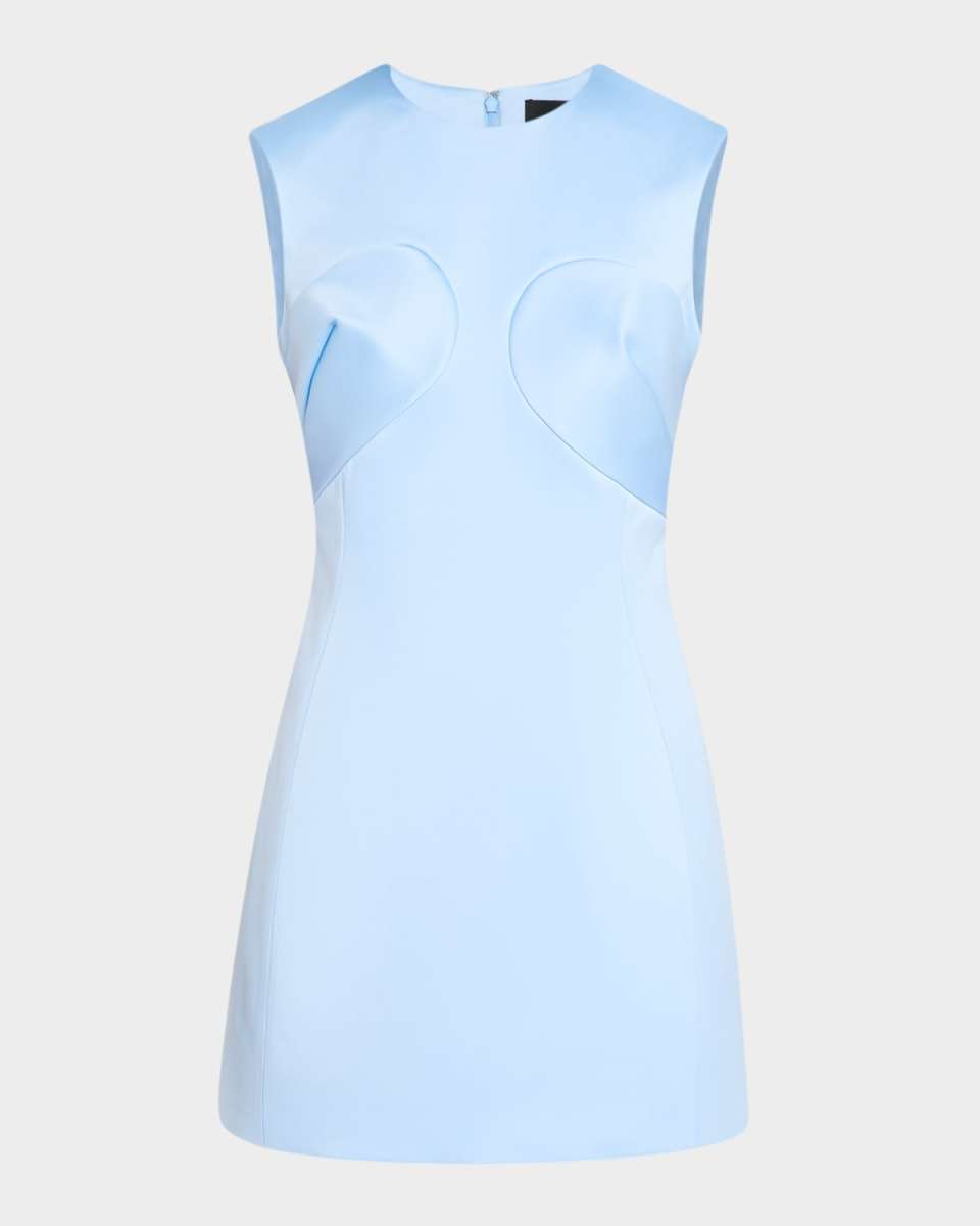 Seamed Up Satin Sleeveless Mini Dress